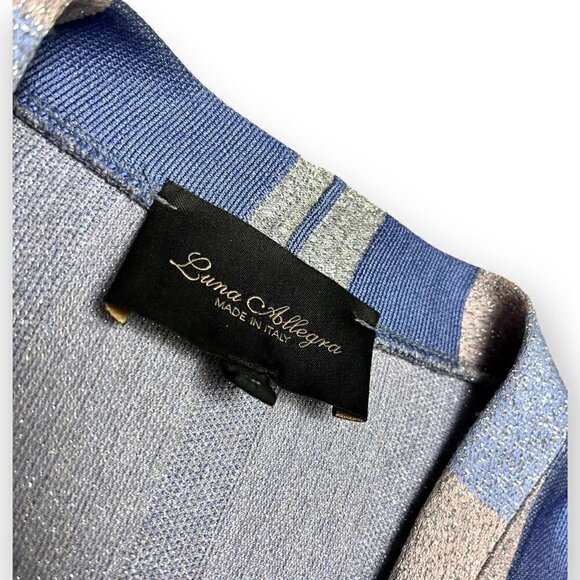 Luna Allegra MADE IN ITALY Luxury Designer Glitter Shiny Overcoat Shawl - Large - Picture 2 of 4